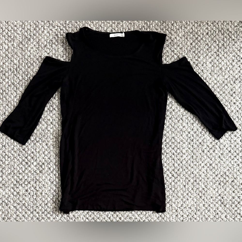 Bailey 44 Black Cold Shoulder Top 3/4 Sleeves Size Medium